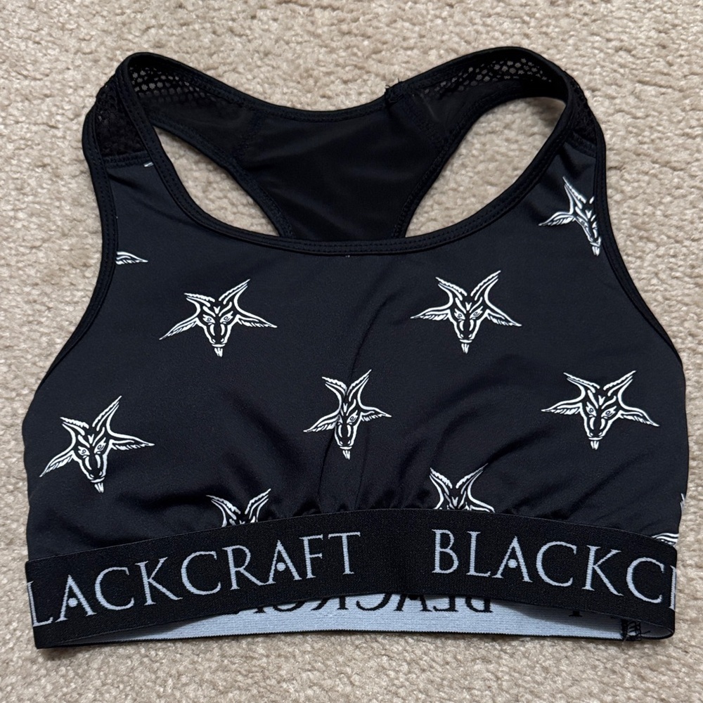 Black Logo Sports Bra - Black